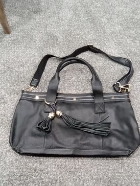 Cuore & Pelle Black Amelia Bag W 2 Handles & Removable Shoulder Strap NWOT